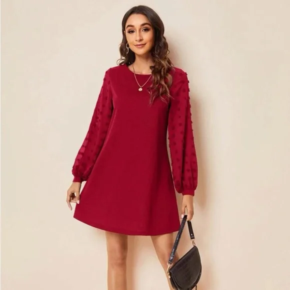 SHEIN Swiss Dot Side Dress Sz: M - Picture 4 of 5